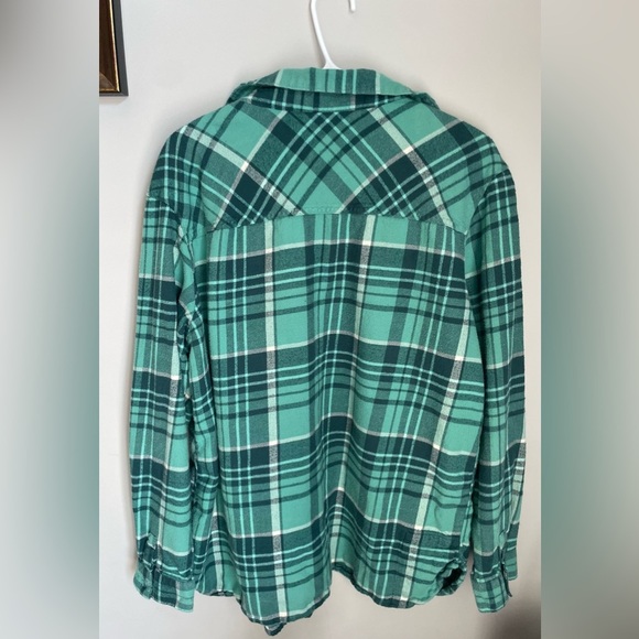 Columbia Teal & Green Plaid Oversized Button-Up Shirt - Picture 3 of 4